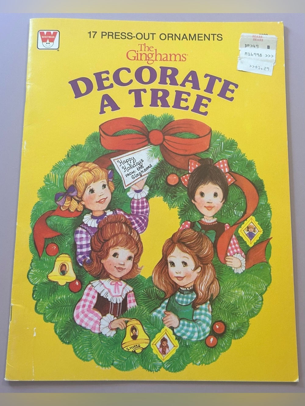 Vintage 1982 Sears The Ginghams Decorate A Tree Press-Out Ornaments - book